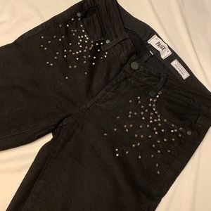 Black Paige denim w/ silver embellishments size 28